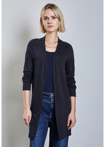 Street One Damen Cardigan, blau, casual, Gr. 34, unifarben, Stoff, 82% Viskose, 15% Polyester, 3% Elasthan, Strickjacken, verschlusslos