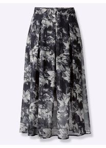 Lady Damen Webrock, schwarz, Gr. 42, geblümt, gemustert, mehrfarbig, 100% Polyester, Röcke