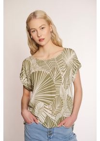 Haily's HAILY’S Damen T-Shirt "SS V TP Ce44lina"6956 khaki palm, feminin, Gr. S, gemustert, Jersey, Obermaterial: 100% Viskose, Shirts