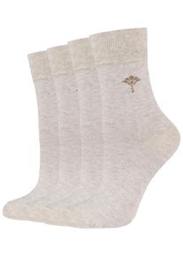 JOOP! JOOP Damen Socken "For your daily", Gr. 39, beige, Baumwollmischung, unifarben, meliert, Socken, mit Cornflower-Logo, Rippenbündchen
