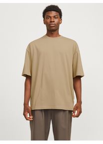 Jack & Jones JACK & JONES Herren Rundhalsshirt "JJECHARGE TEE O-NECK NOOS", braun, modisch, Gr. L, unifarben, Jersey, Obermaterial: 100% Baumwolle, Shirts, mit
