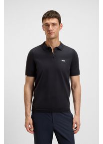 BOSS Green Herren Kurzarmpullover "K Ever-X PS", blau, casual, Gr. L, unifarben, Strick, Obermaterial: 100% Baumwolle, Pullover, mit Perforierungen
