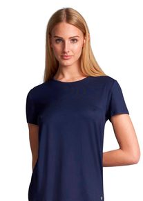 Tom Tailor Damen T-Shirt "Florence", blau, casual, Gr. 36, unifarben, Single Jersey, Obermaterial: 95% Viskose, 5% Elasthan, Shirts, Kurzarm,