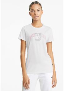 Puma Damen T-Shirt "ESS+ LOGO LAB TEE", weiß, sportlich, Gr. XL, bedruckt, Jersey, Obermaterial: 100% Baumwolle, Shirts