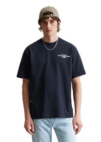 Marc O'Polo Herren T-Shirt "mit Print auf Vorder- und Rückseite", blau, Gr. M, MARC O'POLO DENIM, unifarben, Obermaterial: 100% Baumwolle, Shirts