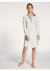 Calida Damen Nachthemd "Sweet Dreams", Gr. L, rosa, Interlock, Obermaterial: 100% Baumwolle, gemustert, casual, Kleider, Modern Fit, feine Streifen