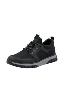 Rieker Herren Slip-On Sneaker, Gr. 40, schwarz, Lederimitat, Textil, unifarben, sportlich, Schuhe, Slipper, Schlupfschuh, Halbschuh mit weicher