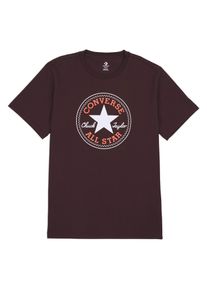 Converse Damen T-Shirt "UNISEX Converse GO-TO ALL STAR PATCH LOGO STANDARD FIT T-SHIRT"rugged braun, sportlich, Gr. XS, Single Jersey, Obermaterial: