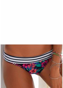 Venice Beach Damen Bikini-Hose "Summer", blau, Gr. 38, floral, Polyamid, Xtra Life LYCRA, Badehosen, mit Umschlagbund