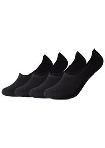Camano Damen Füßlinge "comfort", Gr. 35, schwarz, Baumwollmischung, unifarben, Socken, mit Silikonstreifen für sicheren Halt