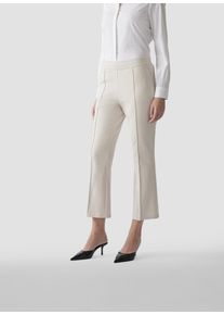 Lecomte Damen Jerseyhose "Lecomte Jerseyhose mit Ziernaht und weitem Bein", beige, feminin, Gr. 42, unifarben, 50%Viskose 32%Polyester 18%Elastan,