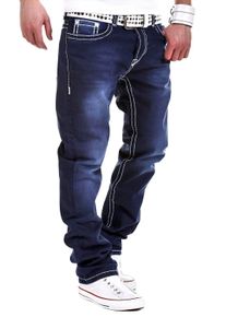 behype Herren Bequeme Jeans "Stitch", blau, Gr. 30, 98% Baumwolle, 2% Elasthan, Jeans, mit dicken Kontrastnähten
