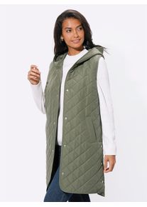 Casual Looks Damen Longweste, grün, Gr. 44, unifarben, 100% Polyester, Westen