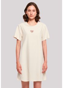 F4NT4STIC Damen Shirtkleid "Red Hearts Bestickt", weiß, casual, Gr. XXXL, Obermaterial: 100% Baumwolle, Kleider, Premium Qualität