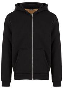 Urban Classics Herren Sweatjacke "Urban Classics Bonded Sherpa Zip Hoody", schwarz, Gr. XXL, unifarben, 68% Baumwolle, 32% Polyester, Sweatjacken