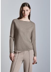 Street One Damen Strickpullover, beige, casual, Gr. 40, unifarben, Stoff, 52% Viskose, 28% Polyester, 20% Polyamid, Pullover, mit U-Boot-Ausschnitt