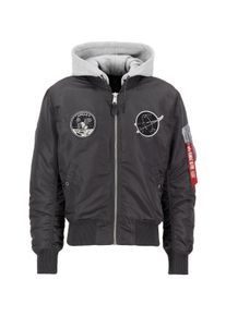 Herren Bomberjacke "Alpha Industries Men - Bomber Jackets MA-1 VF Hood Dark Side", grau, Gr. XL, Alpha Industries, Obermaterial/Futter: 100% Nylon,