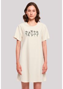 F4NT4STIC Damen Shirtkleid "Wildflower Minimalistic Bestickt", weiß, casual, Gr. M, Obermaterial: 100% Baumwolle, Kleider, Premium Qualität