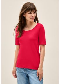 Cecil Damen T-Shirtglazed apple rot, Basic, Gr. M, unifarben, Web, 100% Baumwolle, Shirts, Basic