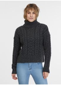 Ragwear Damen Rollkragenpullover "JANNA SHORT", grau, casual, Gr. XL, unifarben, meliert, Strick, Obermaterial: 64% Polyester, 36% Polyacryl, Pullover