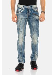 Cipo & Baxx CIPO & BAXX Herren 5-Pocket-Jeans "Jeans", blau, casual, Gr. 40, unifarben, 100% Baumwolle, Jeans, in Straight Fit, C-1150