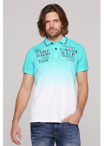 CAMP DAVID Herren Poloshirt, blau, casual, Gr. XXL, bedruckt, Material: 100% Baumwolle, Shirts, mit Farbverlauf