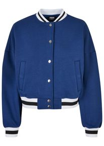 Urban Classics Damen Collegejacke "Urban Classics Damen Ladies Oversized College Sweat Jacket", blau, casual, Gr. M, gestreift, 65% Baumwolle, 35%