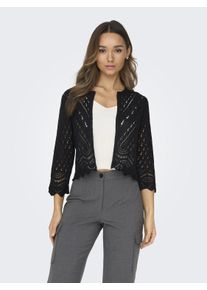 Jacqueline de Yong JDY Damen Strickjacke "JDYSUN 3/4 CROPPED CARDIGAN KNT NOOS", schwarz, modisch, Gr. XS, Strick, Obermaterial: 100% Polyacryl, Strickjacken