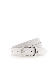 Mustang Damen Ledergürtel, weiß, casual,modisch,klassisch, Gr. 110, Rindsleder, Gürtel, Pull-Up-Leder mit Vintagecharakter, in schmaler Form, 2,5 cm