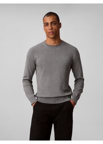 Calvin Klein Herren Strickpullover "LS SUPIMA COTTON CREW 14GG"medium grau htr, casual, Gr. XL, unifarben, Strick, Obermaterial: 100% Baumwolle,
