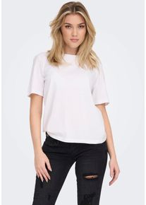 Only Damen Kurzarmshirt "ONLOnly S/S TEE JRS NOOS", weiß, casual, Gr. S, unifarben, Single Jersey, Obermaterial: 100% Baumwolle, Shirts