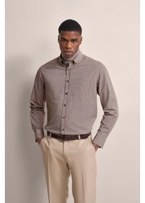 Bugatti Herren Langarmhemd, braun, casual, Gr. XXXL, kariert, 100% Baumwolle, Hemden, mit moderner Passform
