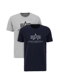 Herren T-Shirt "Alpha Industries Men - T-Shirts Basic T-Shirt BL 2 Pack", blau, Gr. L, Alpha Industries, Obermaterial: 100% Baumwolle, Shirts