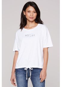 SOCCX Damen Rundhalsshirt, weiß, casual, Gr. XXL, bedruckt, Material: 100% Baumwolle, Shirts, aus Baumwolle