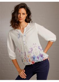 Damen Schlupfbluse, orange, Gr. 40, CREATION L PREMIUM, geblümt, gemustert, mehrfarbig, bedruckt, 90% Lyocell, 10% Polyamid, Blusen