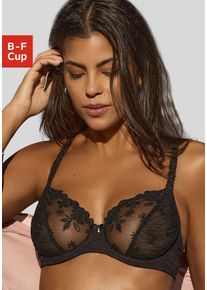 Nuance Damen Bügel-BH, Gr. 90, schwarz, Spitze, Obermaterial: 56% Polyamid, 35% Polyester, 9% Elasthan, feminin, BHs, aus einzigartiger Spitze in