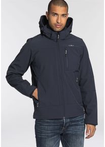 CMP Herren Softshelljacke, blau, sportlich, Gr. 48, Softshell, Obermaterial: 96% Polyester, 4% Elasthan, Jacken, Wasserabweisend & Winddicht &