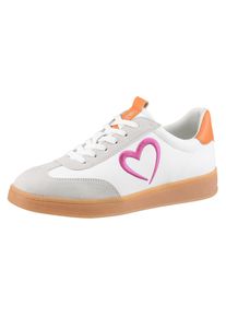 Damen Plateausneaker, MARCO TOZZI by GMK, Gr. 39, pink, Lederimitat, Textil, kontrastfarbene Details, Veloursleder, sportlich, Schuhe, Freizeitschuh,