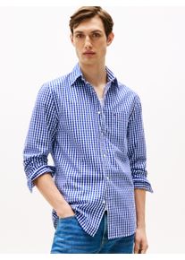Tommy Hilfiger Herren Langarmhemd "FLEX POPLIN GINGHAM SHIRT"wedge blau, check, casual, Gr. XXL, kariert, Web, Obermaterial: 100% Baumwolle, Hemden