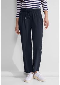 Street One Damen Röhrenhose, blau, casual, Gr. 38, unifarben, Stoff, 100% Viskose, Hosen, Middle Waist