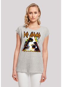 F4NT4STIC Damen T-Shirt "Def Leppard Hysteria", grau, casual, Gr. XS, Obermaterial: 100% Baumwolle, Shirts, Premium Qualität