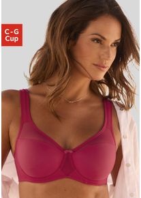 Nuance Damen Minimizer-BH, Gr. 75, rot, Netz, Microtouch, Obermaterial: 71% Polyamid, 29% Elasthan, modisch, BHs, mit Bügel und modischen