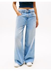 Tommy Jeans Damen Loose-fit-Jeans "CHARLIE MR LOOSE WD", blau, casual, Gr. 25, unifarben, Denim/Jeans, Obermaterial: 81% Baumwolle, 18% Lyocell, 1%