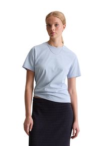 Marc O'Polo Damen T-Shirt, blau, casual, Gr. XS, MARC O'POLO DENIM, Single Jersey, Obermaterial: 100% Baumwolle, Shirts, Basic, kleiner Markenprint, reugular fit