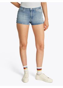 Tommy Jeans Damen Shorts "NORA SHORT BI8219", blau, casual, Gr. 28, unifarben, Denim/Jeans, Obermaterial: 98% Baumwolle, 2% Elasthan, Hosen, mit