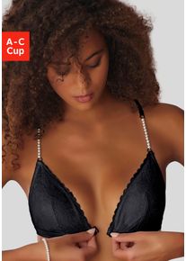 Lascana Damen Bralette, Gr. 75, schwarz, Microtouch, Obermaterial: 60% Polyamid, 35% Polyester, 5% Elasthan, feminin, BHs, ohne Bügel mit