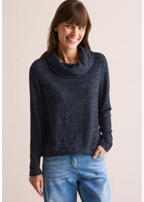 Cecil Damen Langarmshirt, blau, casual, Gr. XL, unifarben, Stoff, 71% Viskose, 26% Polyester, 3% Elasthan, Shirts, mit Elastiksaum