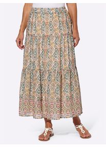 Inspirationen Damen Schlupfrock, bunt, Gr. 22, gemustert, mehrfarbig, bedruckt, 100% Polyester, Röcke