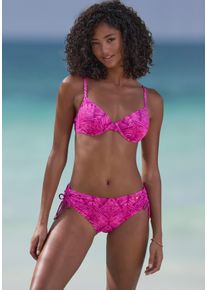 JETTE Damen Bügel-Bikini-Top "Floretta", lila, Gr. 36, bedruckt, Recycling-Polyamid, Bikini-Oberteile, in Ton in Ton-Harmonie