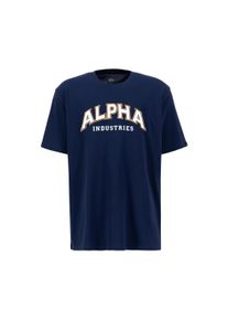 Herren T-Shirt "Alpha Industries Men - T-Shirts College T-Shirt", blau, Gr. XL, Alpha Industries, Obermaterial: 100% Baumwolle, Shirts